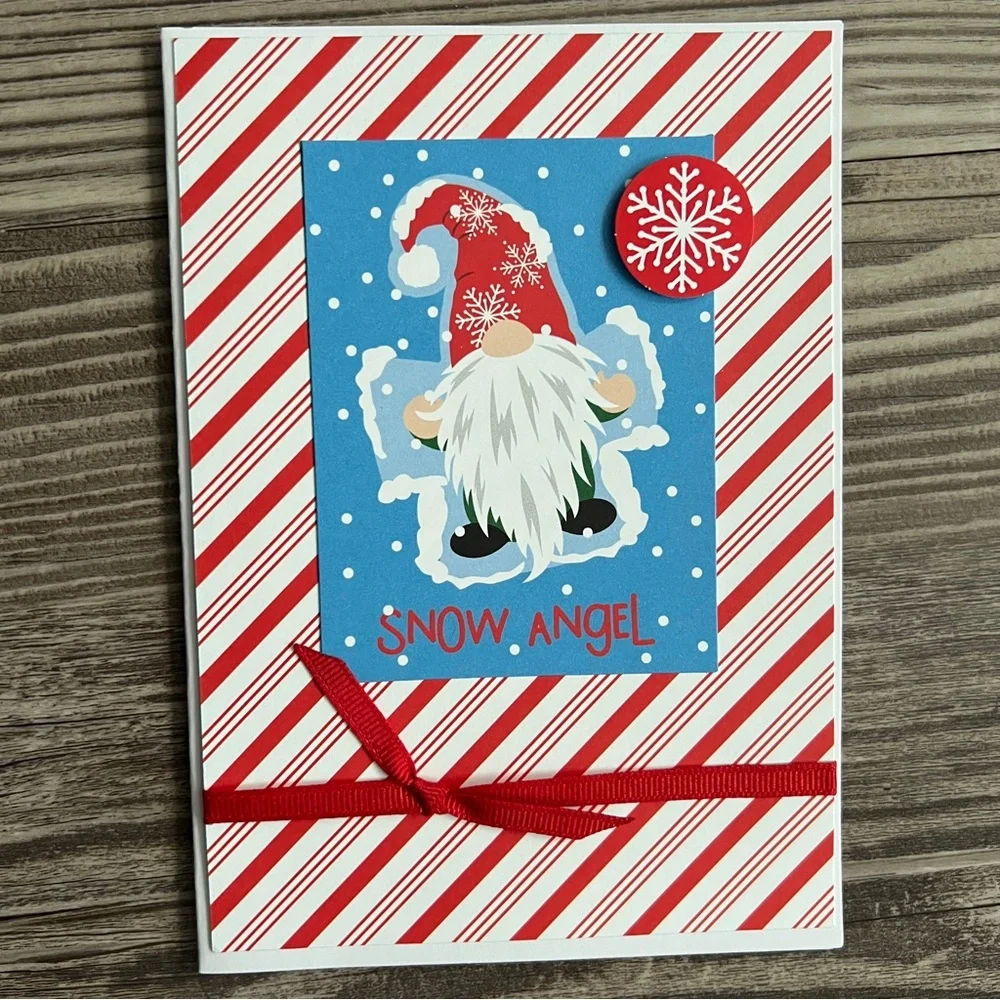 Handmade Christmas Holiday Gnome Greeting Cards Set of 12 5”x7” With Envelopes